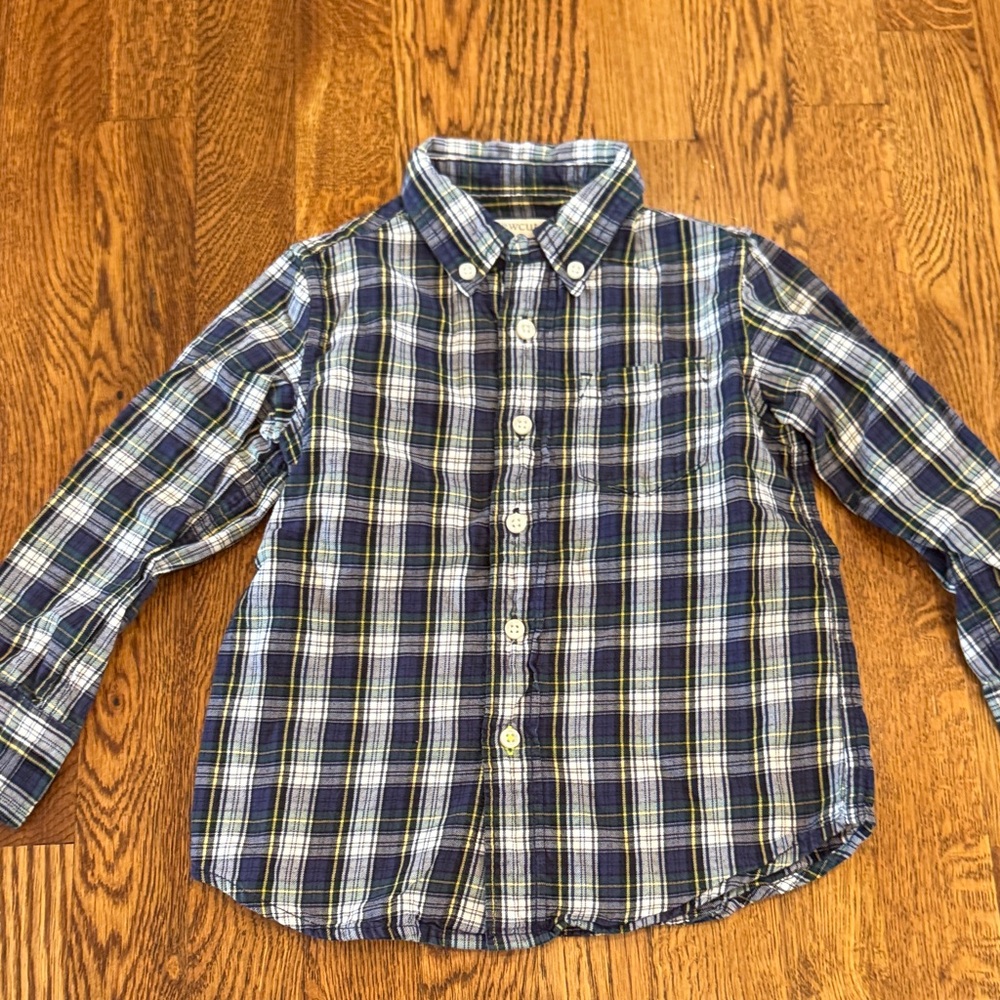 Crewcuts Kids Plaid Long Sleeve Shirt Size 3